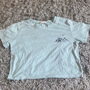 Romwe teal cropped tee